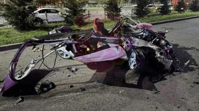 После этой аварии машину опознали лишь по шильдику